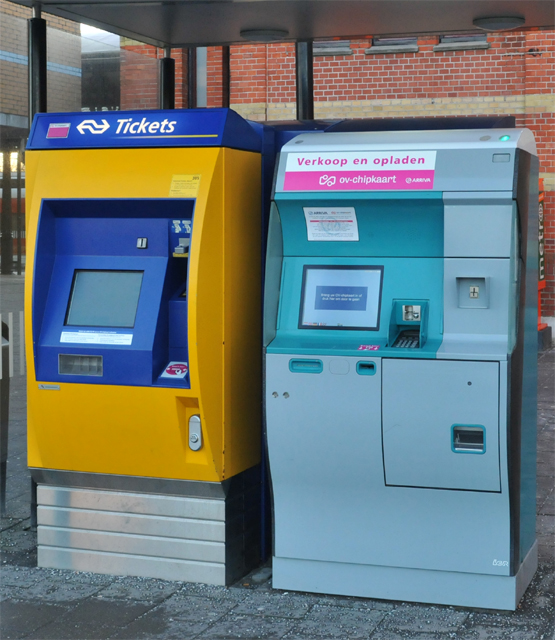 Look out for the pink OV logos in ticket machines